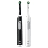 Oral-B Toothbrush, Pro 1000 CrossAction Rechargeable Electric Toothbrush Pack, Black and White, 2 Count
