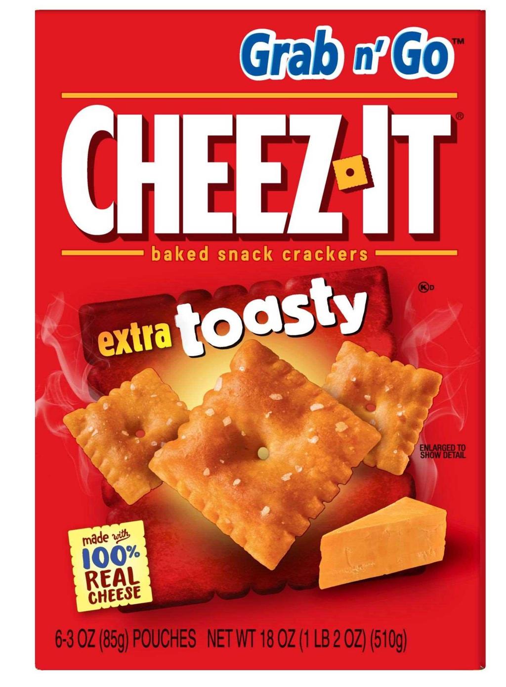 Cheez-It Extra Toasty Baked Snack Crackers 3oz bag Box of 6