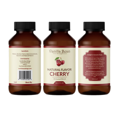 Cherry Extract for Baking and Flavoring - 4 OZ - Natural Flavors for Baked Goods, Desserts, & Cooking