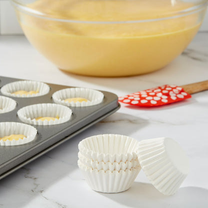 Great Value Mini Cupcake Liners, White, 100 Count