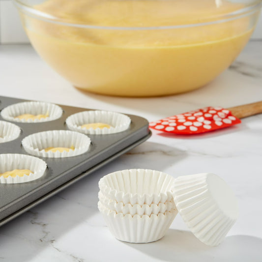 Great Value Mini Cupcake Liners, White, 100 Count