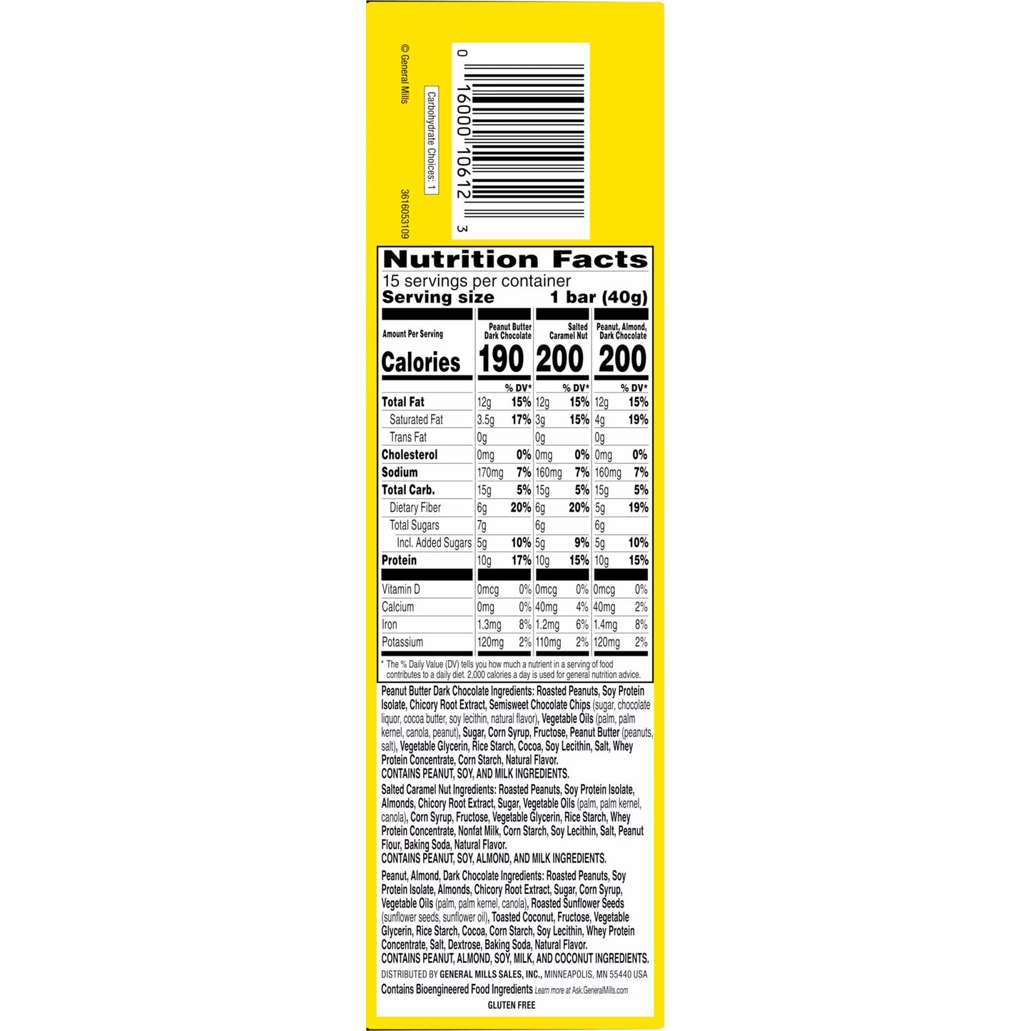 Nature Valley Protein Chewy Snack Bars, Variety Pack, 15 Bars, 21.3 oz