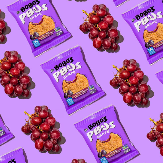 Bobo's PB&Js, Peanut Butter Oat Crust With Grape Filling, 5 Pack of 2.1oz oat snacks