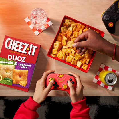 Cheez-It DUOZ Jalapeño and Cheddar Jack Baked Snack Crackers, Lunch Snacks, 12.4 oz