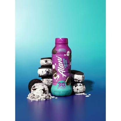 Alani Nu Protein Shake, Cookies & Cream, 12 fl oz, 4 Pack, Bottles, 30g Protein, Gluten Free