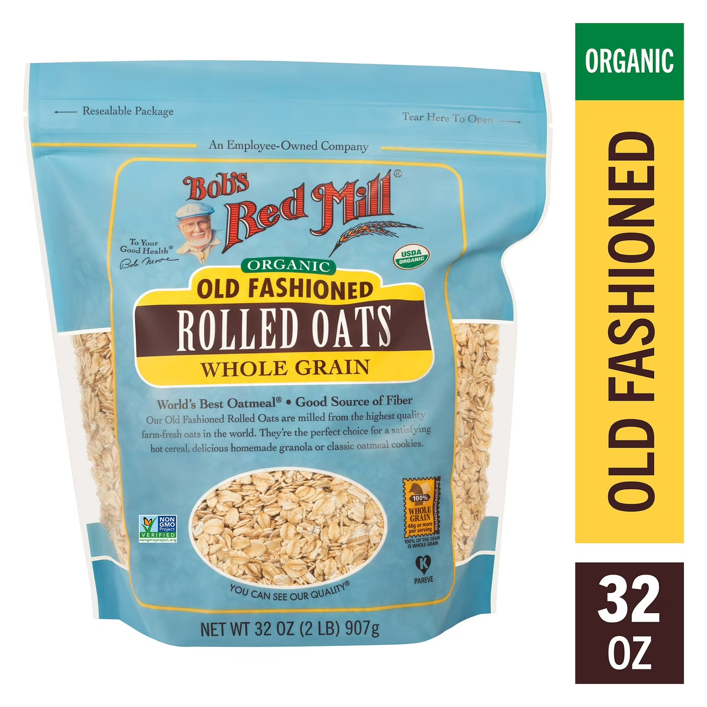 Bob's Red Mill Non-GMO Organic Old Fashioned Rolled Oats 32 oz Bag