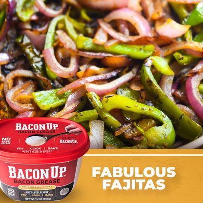 Bacon Up Bacon Grease 14 oz Tub, Fry, Cook, Bake, Griddle & Cast Iron Seasoning, Rendered Animal Fat