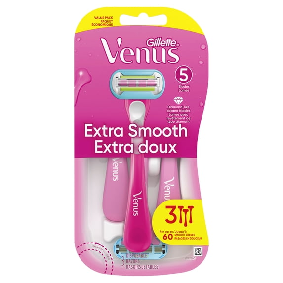 Gillette Venus Extra Smooth Disposable Women's Razors - 3 Count