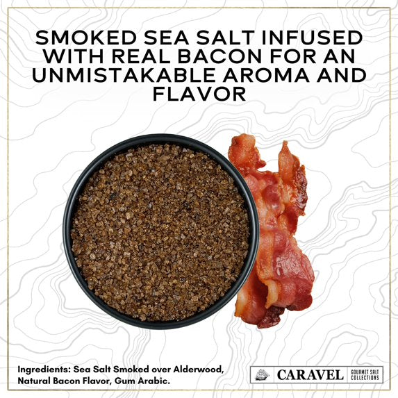 Caravel Gourmet Smoked Bacon Sea Salt - 5 Ounce by Sea Salt Superstore Gluten-Free