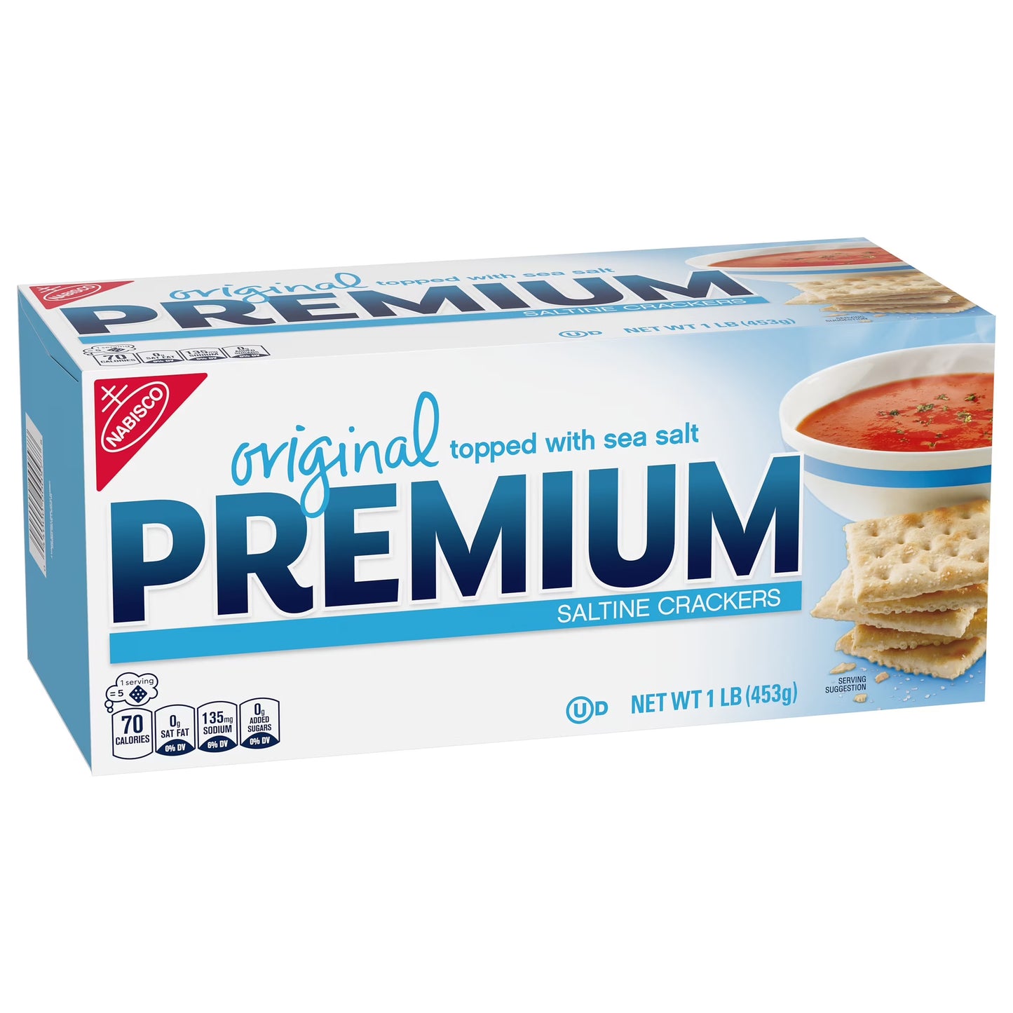 (3 pack) Premium Original Saltine Crackers, Lunch Snacks, 16 oz