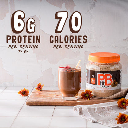 PBfit Peanut Butter Powder Chocolate Flavor, Cocoa Roasted Peanut Powder, 24 oz