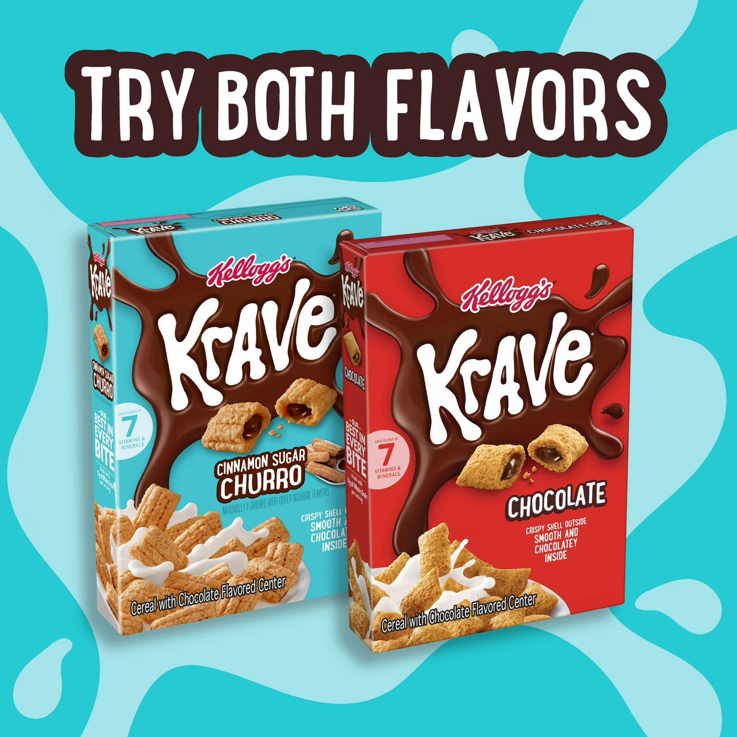 Kellogg's Krave Cinnamon Sugar Churro Breakfast Cereal Family Size Box, 16.8 oz