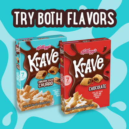 Kellogg's Krave Cinnamon Sugar Churro Breakfast Cereal Family Size Box, 16.8 oz