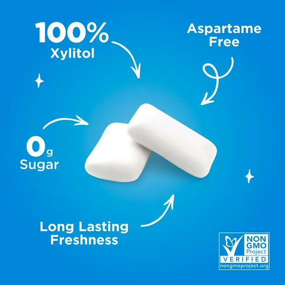 PUR Gum, Aspartame Free, Sugar Free & 100% Xylitol, Peppermint Chewing Gum, 55 Pieces, Pack of 1