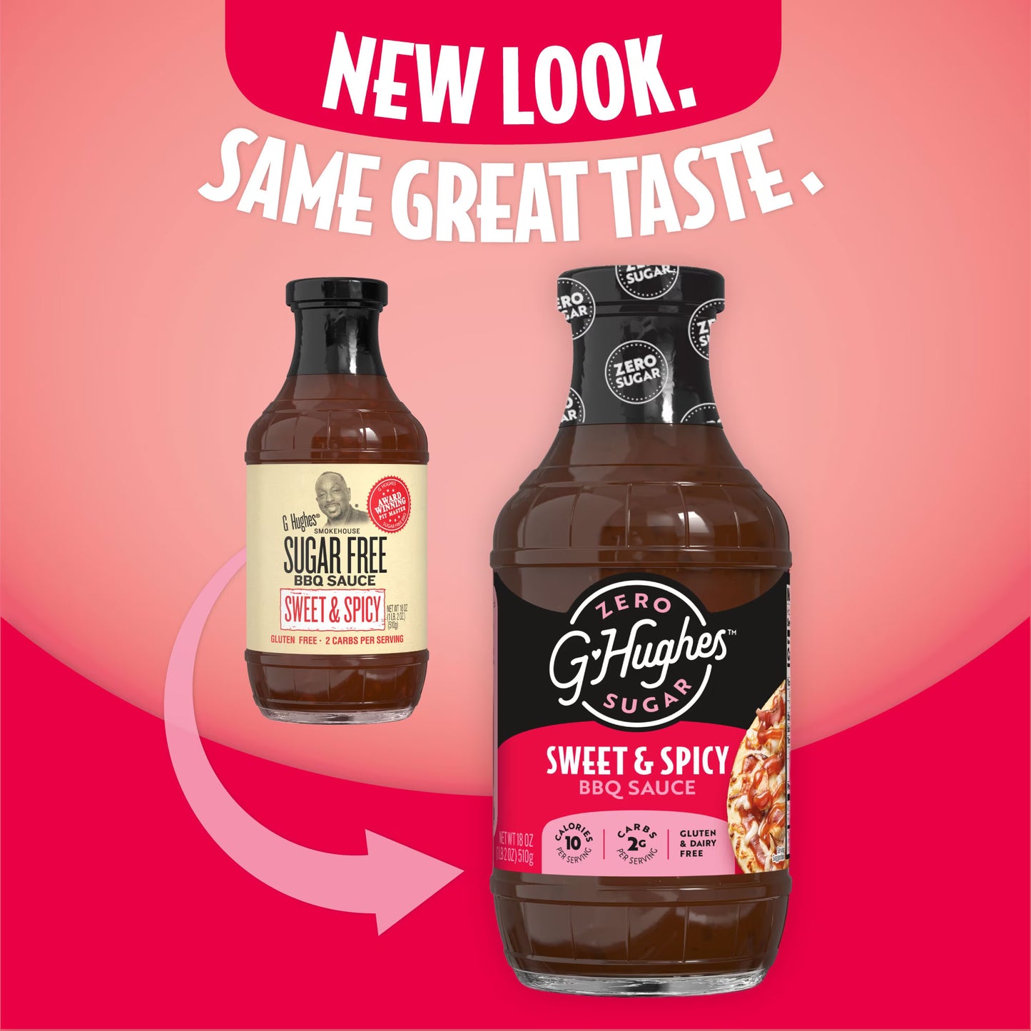G Hughes Zero Sugar Sweet & Spicy BBQ Sauce, 18 oz