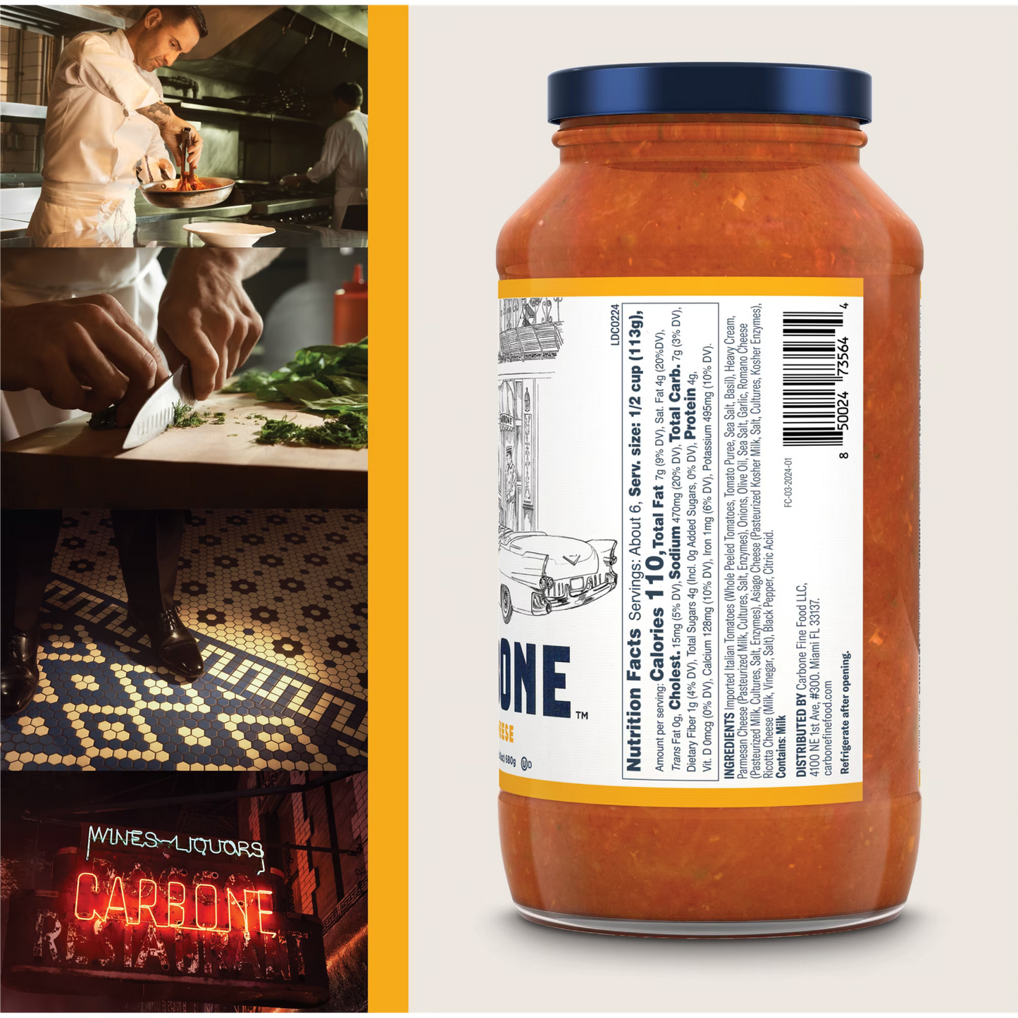 Carbone Four Cheese Pasta Sauce, 24 oz