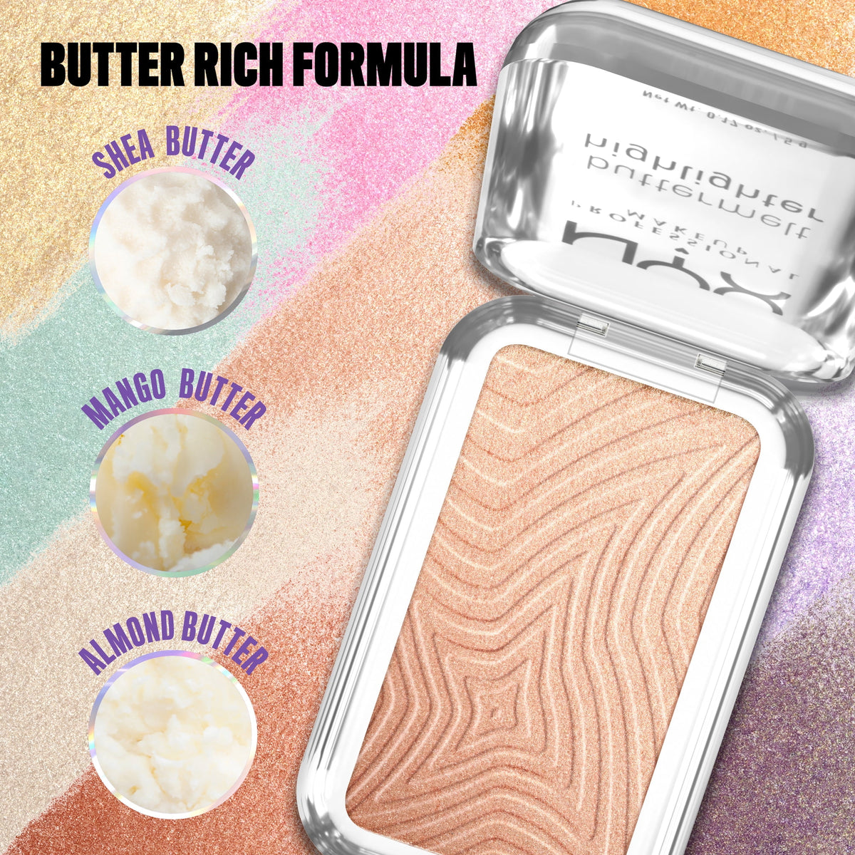 NYX Professional Makeup Buttermelt Powder Highlighter 12H Wear, Glaze it Butta 10