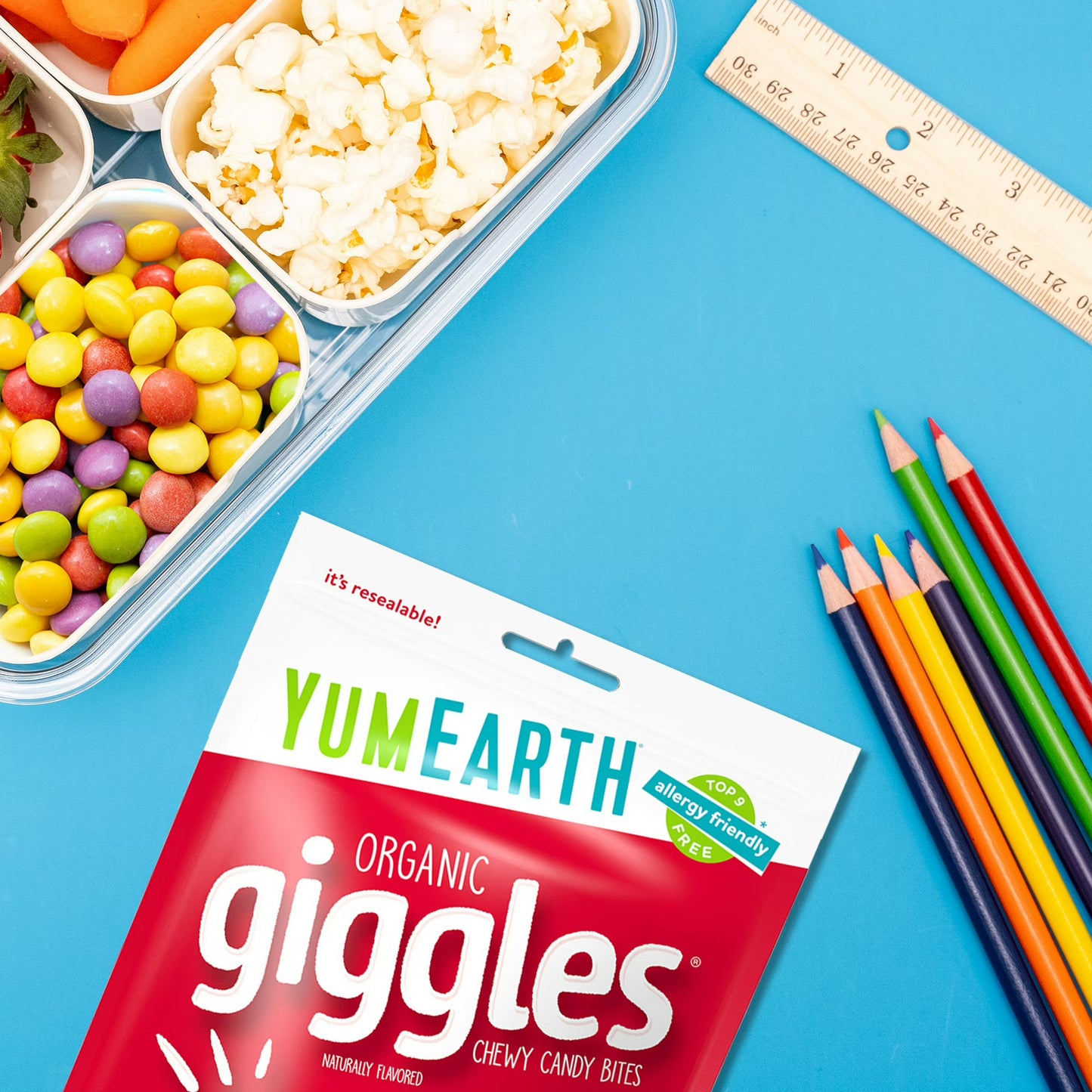 YumEarth Organic Giggles, Assorted Flavors Chewy Candy, Gluten Free, 5 oz Bag, Allergy Friendly