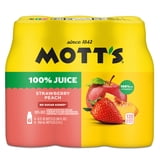 Mott's 100% Strawberry Peach Juice, 8 Fluid Ounce, 6 Count Bottles