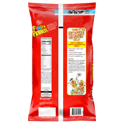 Post Fruity PEBBLES Breakfast Cereal, Gluten Free, Sweetened Puffed Rice, 32 oz Bag