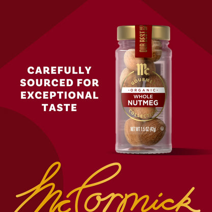 McCormick Gourmet Organic Whole Nutmeg, 1.5 oz Bottle
