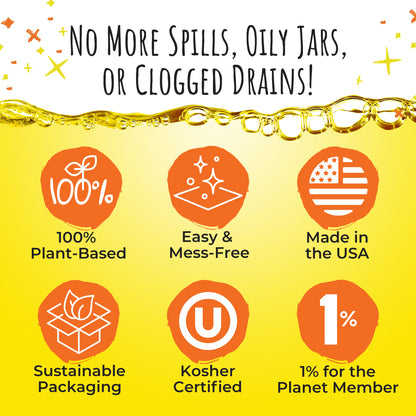 FryAway Super Fry Use Cooking Oil Solidifier Powder, 100% Plant-Based Disposal, For Up To 1.5 Gallons of Oil