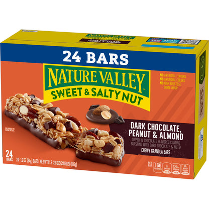 Nature Valley Sweet and Salty Nut Bars, Dark Chocolate Peanut Almond, 24 Bars, 28.8 oz