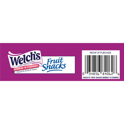 Welch's Fruit Snacks Gluten-Free Berries 'N Cherries Kids Snacks, Soft Snacks, 0.8 oz, 40 Count