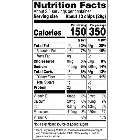 Ruffles Potato Chips, Doritos Cool Ranch Flavor Snack Chips, 2.25 oz Bag