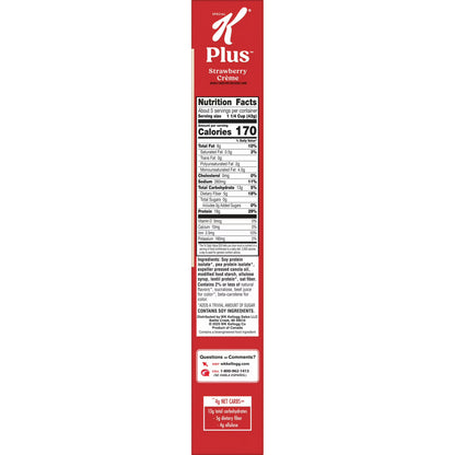 Kellogg's Special K Plus Strawberry Creme High Protein Zero Added Sugar Cereal Box, 8.1 oz
