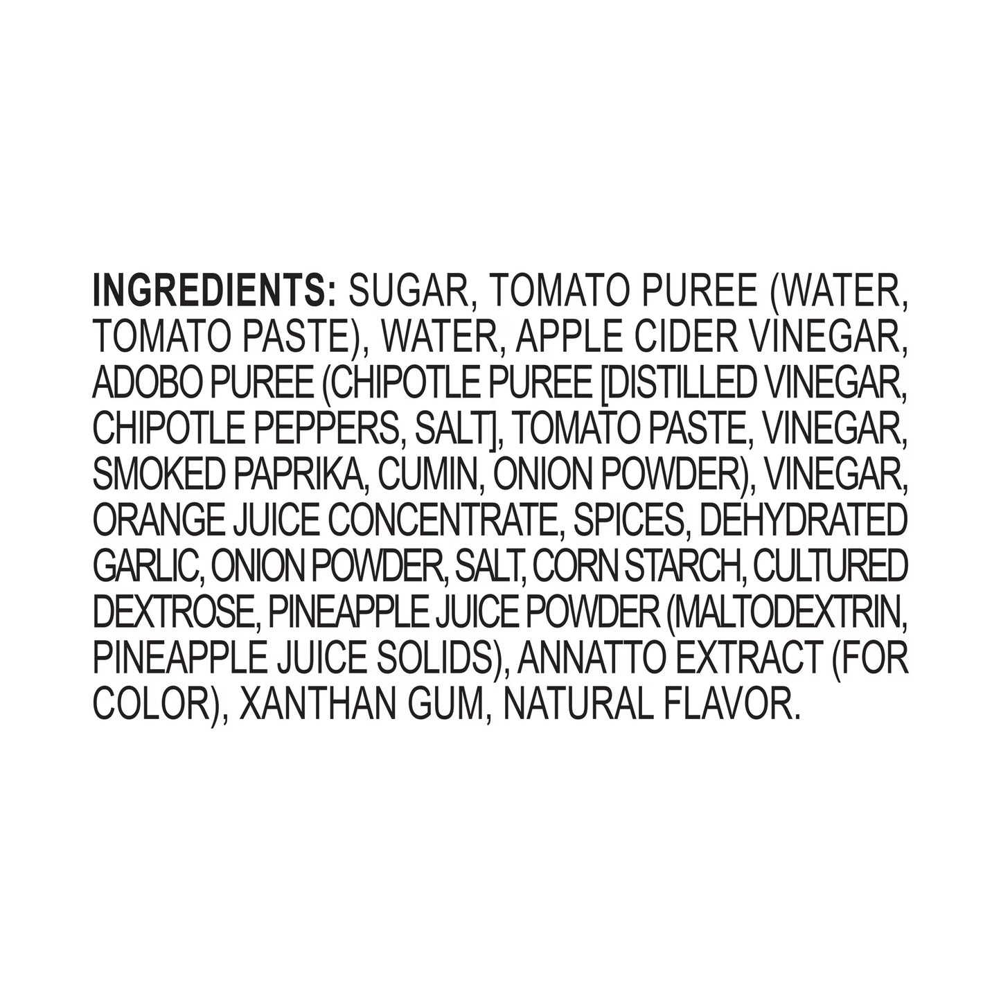 Spanglish Asadero Pineapple Chipotle BBQ Sauce for Beef, Pork, and Chicken, 15.3 oz Bottle