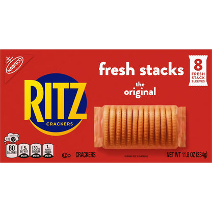RITZ Fresh Stacks Original Crackers, Travel Snacks, 11.8 oz (8 Multi Snack Packs)