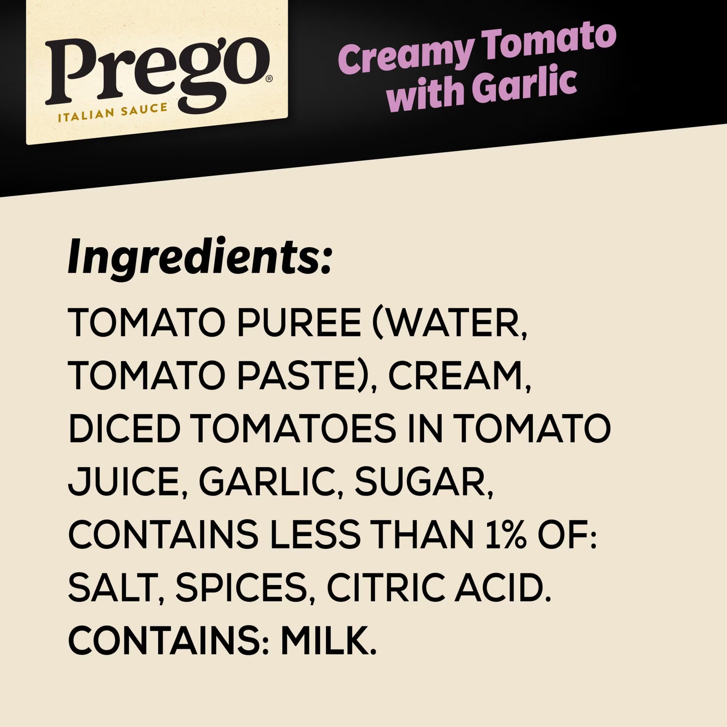 Prego Creamy Tomato Pasta Sauce with Garlic, 24 oz Jar