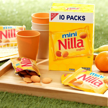 NILLA Wafers Mini Vanilla Wafer Cookies, 10 Snack Packs