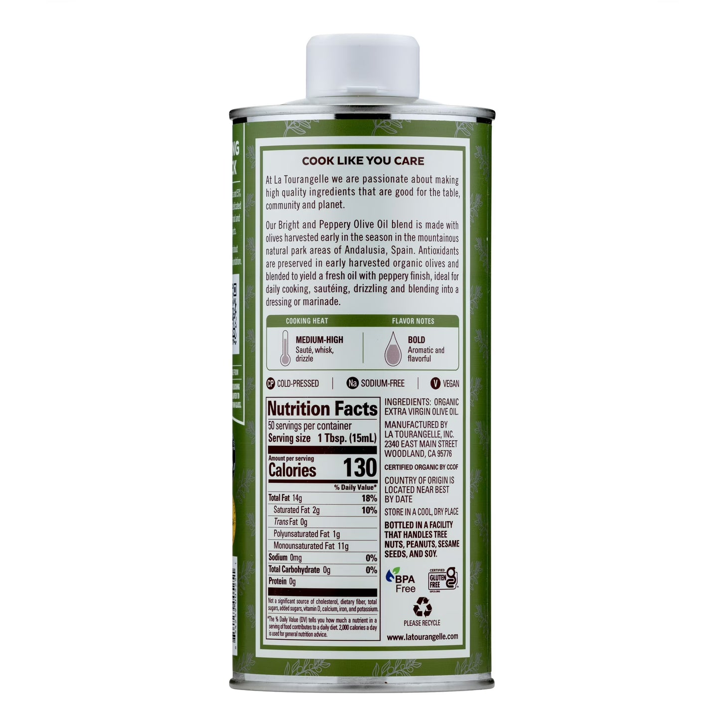 (6 pack) La Tourangelle Organic Extra Virgin Olive Oil, 25.4 fl oz (750 ml)