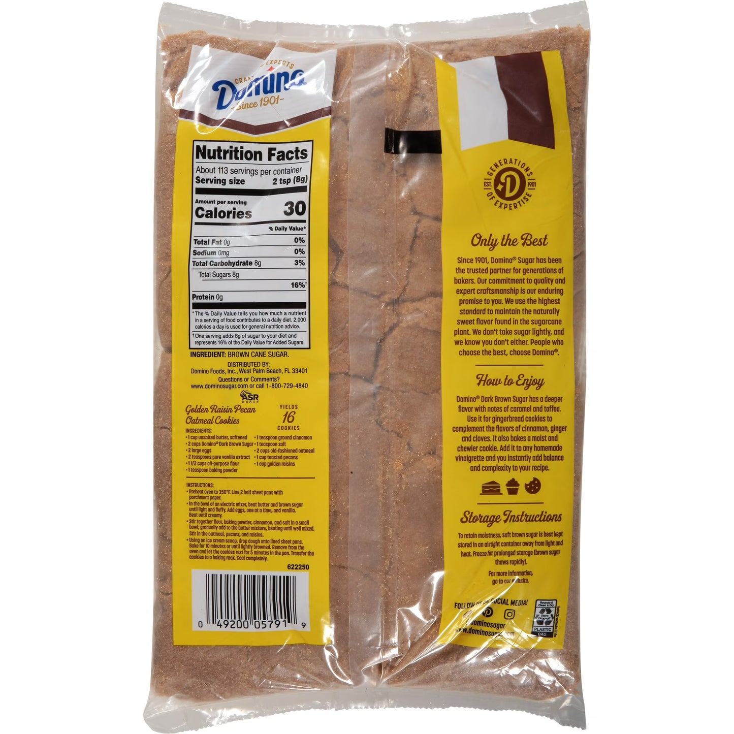 Domino Premium Pure Cane Dark Brown Sugar 2 lb