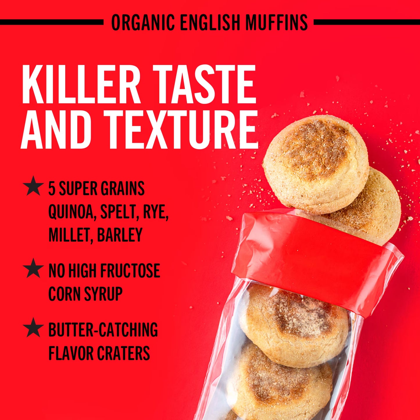 Dave's Killer Bread Killer Classic English Muffins, Organic English Muffins, 6 Count