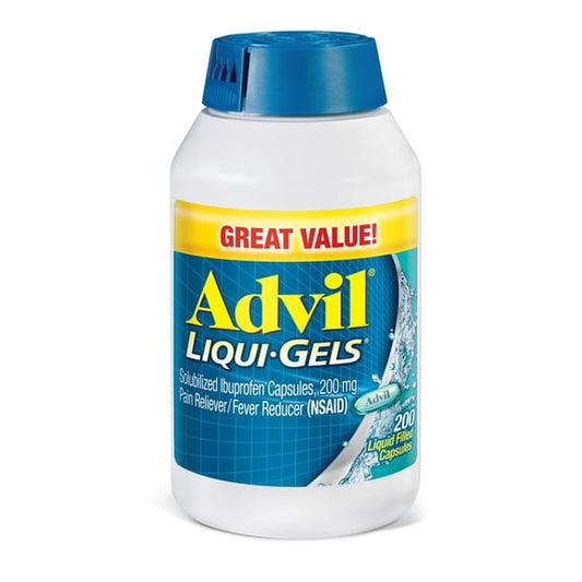 Advil Liqui-Gels Pain Relievers for Headache Relief, Fever Reducer Liquid Filled Capsules, 200 Mg Ibuprofen, 200 Count