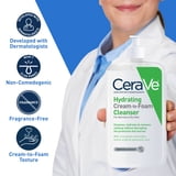 CeraVe Facial Wash Hydrating Cream-to-Foam with Hyaluronic Acid for Normal to Dry Skin 8 fl oz