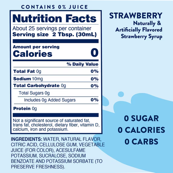 Jordan's Skinny Mixes Sugar Free Strawberry Syrup, 25.4 Fl Oz