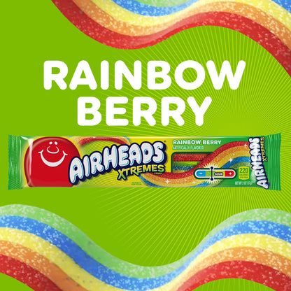 Airheads Xtremes Belts Chewy Candy, Rainbow Berry Fruit Flavor Artificially Flavored, 4.5 Ounces