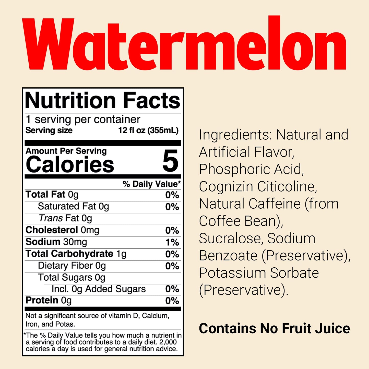 Bum Energy Watermelon Energy Drink, 112 mg Natural Caffeine, 12 fl oz Can