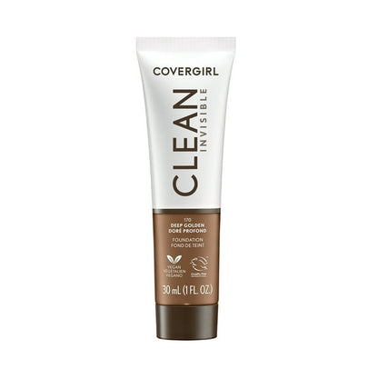 COVERGIRL Clean Invisible Liquid Foundation, 170 Deep Golden, 1.0 fl oz