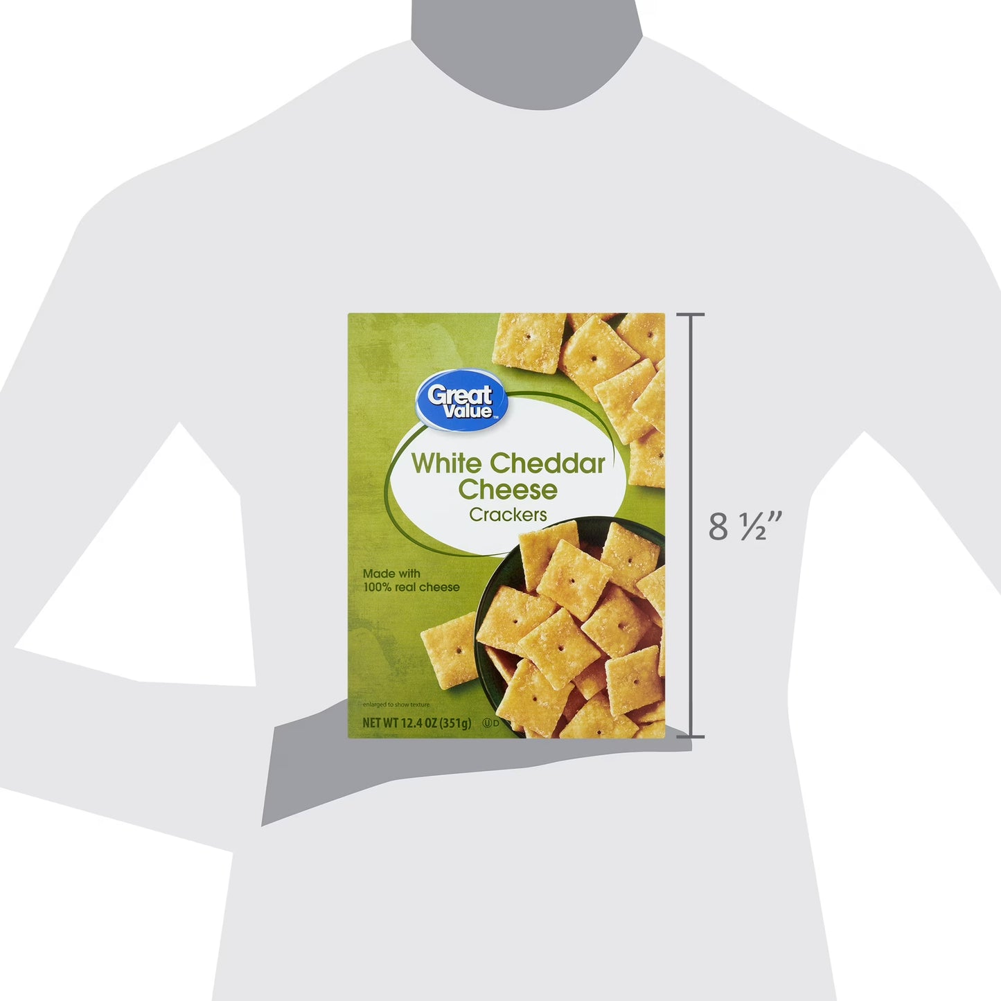 (2 pack) Great Value White Cheddar Cheese Crackers, 12.4 oz