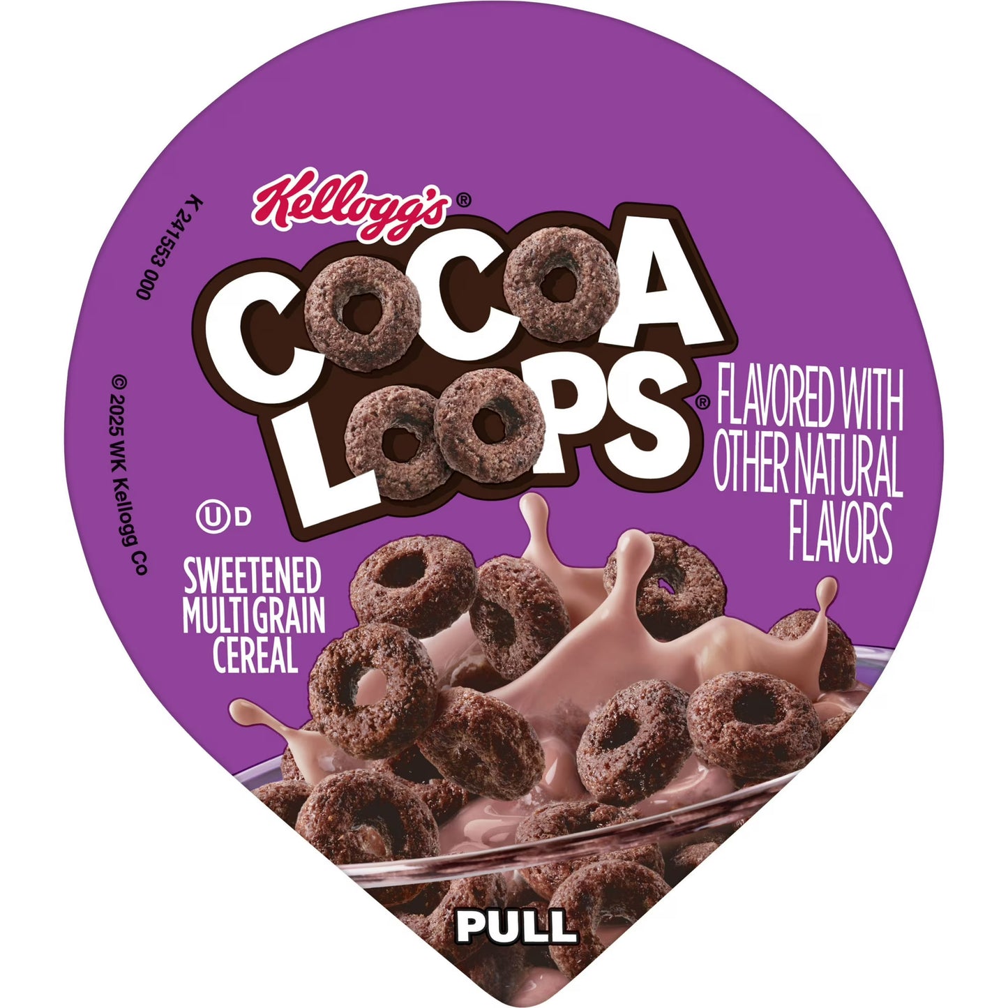 Kellogg's Cocoa Loops Original Breakfast Cereal, Good Source of Fiber Cup, 1.5 oz