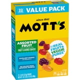 Mott's Gluten Free Assorted Fruit Flavored Snacks, Made with Real Fruit Puree (22 Pack)