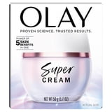 Olay Super Cream without SPF, Lightweight Face Moisturizer, 5-in-1 Skin Care Benefits - Hydrating, Brightening, Firming, Smoothing, and Evens - Niacinamide, Vitamin C, Collagen Peptide, 1.7 oz