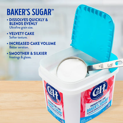 C&H Pure Cane Ultrafine Granulated Baker's Sugar 3.5 lb Tub