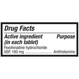 Equate Fexofenadine Hydrochloride USP Non-Drowsy Allergy Relief Tablets, 180 mg, 45 Count