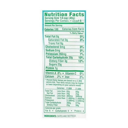 Dole California Chopped Dates, No Preservatives, 8oz Resealable Pouch